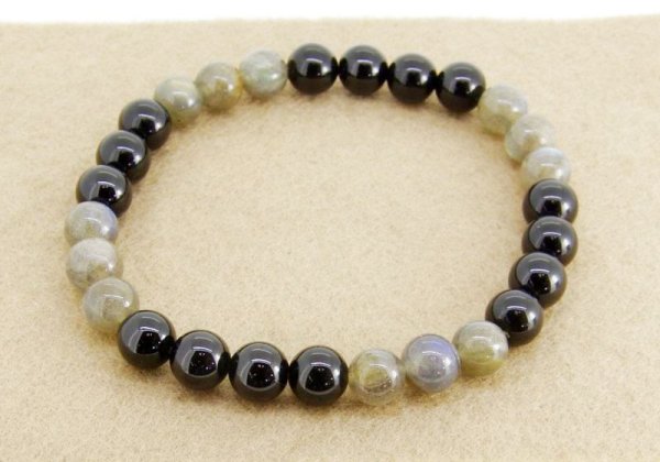 画像8: ラブラドライト&ブラックトルマリンブレスレット