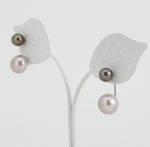 画像13: チタン&ステンレス　アコヤ・淡水パール2wayピアス