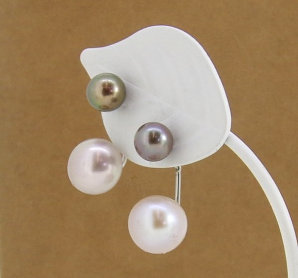 画像19: チタン&ステンレス　アコヤ・淡水パール2wayピアス