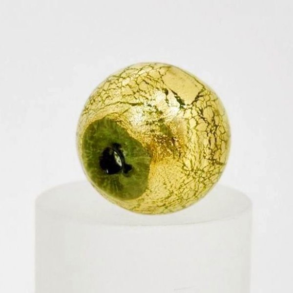 画像3: ベネチアンガラス 吹きガラス 丸玉 黒×金