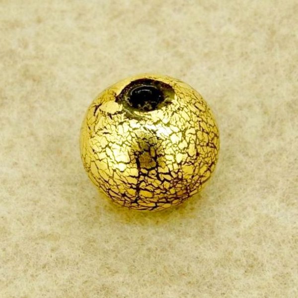 画像4: ベネチアンガラス 吹きガラス 丸玉 黒×金