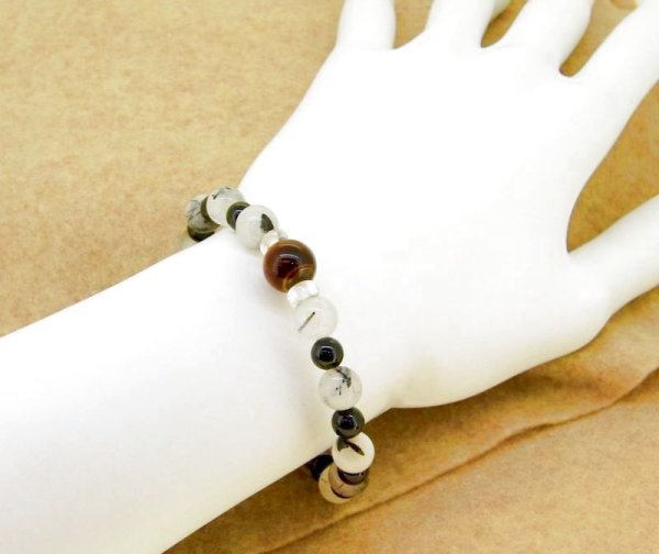 画像6: タイガーアイ&ブラックトルマリン ブレスレット