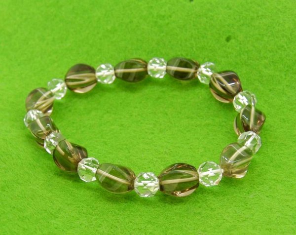 画像6: スモーキークォーツ&水晶 ブレスレット