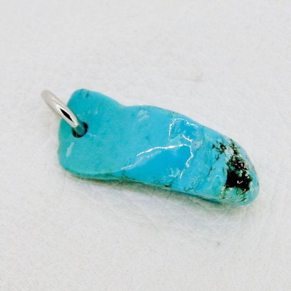 画像3: ラフ ターコイズ ペンダント 細 12月誕生石