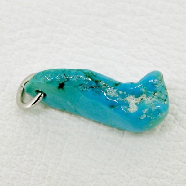 画像5: ラフ ターコイズ ペンダント 細 12月誕生石