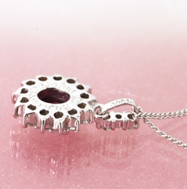 画像11: Ptルビー ダイヤ取り巻きペンダントネックレス