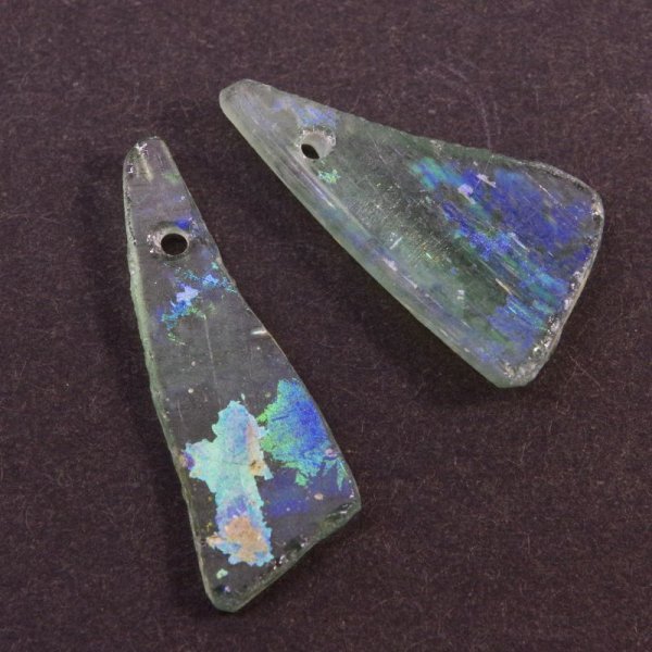 画像7: 【穴あき】古代ガラス　破片　２枚セット