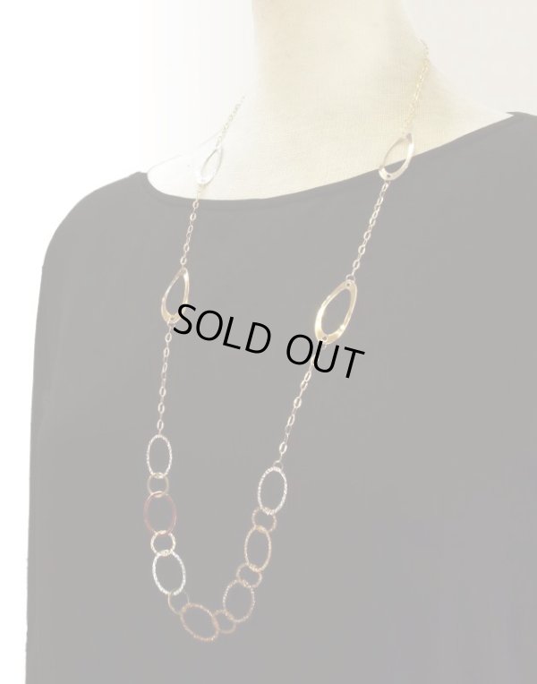 画像10: K18YG×K18WGオーバルミックスロングネックレス