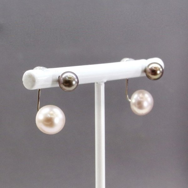 画像18: チタン&ステンレス　アコヤ・淡水パール2wayピアス