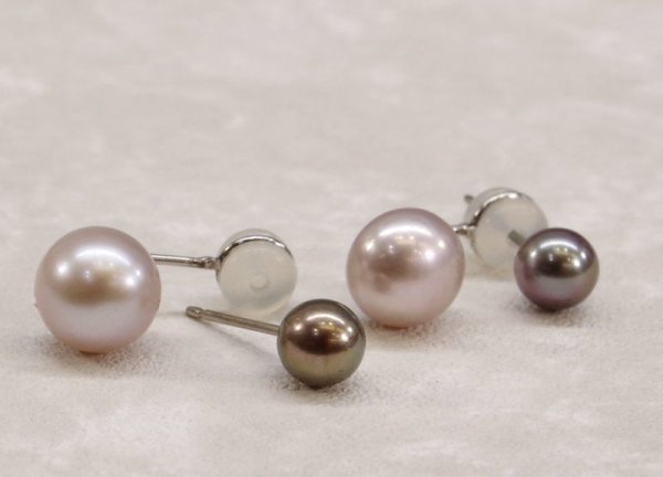 画像16: チタン&ステンレス　アコヤ・淡水パール2wayピアス