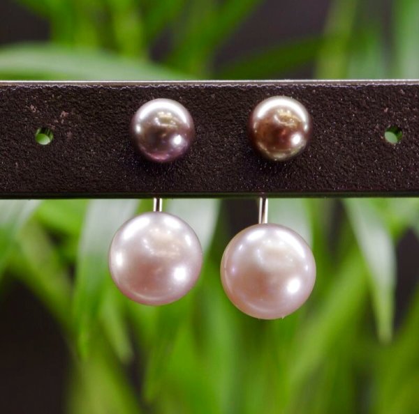 画像7: チタン&ステンレス　アコヤ・淡水パール2wayピアス