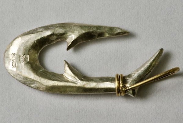 画像3: シルバー/K18 縄文釣り針 大