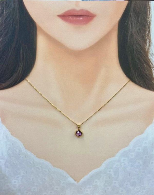 画像6: K18アメジストカットネックレス