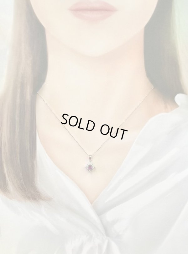 画像6: Pt900/K18WG ルビー・ダイヤ入りペンダントネックレス