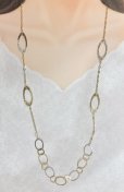 画像1: K18YG×K18WGオーバルミックスロングネックレス (1)
