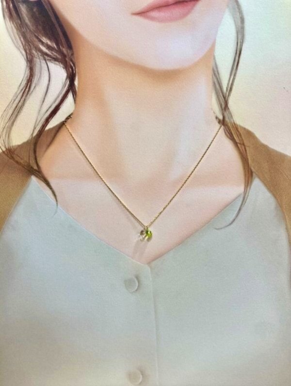 画像5: K10ネックレス ペリドット×クリアクォーツペンダント