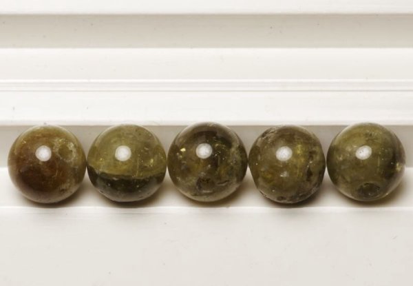 画像1: 丸玉グリーンガーネット 約7.4-8mm 1月誕生石
