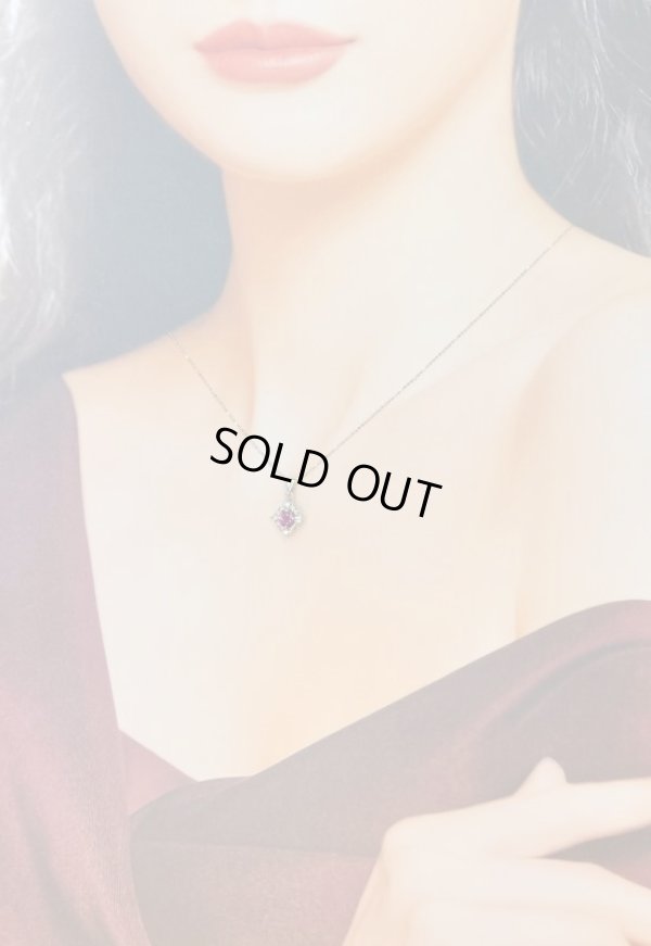 画像5: Pt900/K18WG ルビー・ダイヤ入りペンダントネックレス