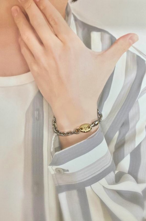 画像7: SVダイヤモンド 入りブレスレット　K18プレート付