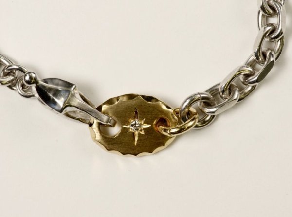 画像4: SVダイヤモンド 入りブレスレット　K18プレート付