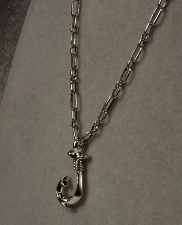 画像10: Pt900 フィッシュフックペンダント Mサイズ