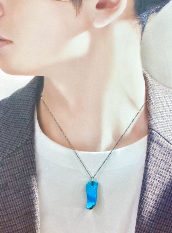 画像12: ラフ ターコイズ ペンダント 細 12月誕生石