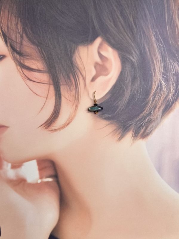 画像6: K18ラブラドライト×ヘマタイトピアス