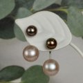 チタン&ステンレス　アコヤ・淡水パール2wayピアス