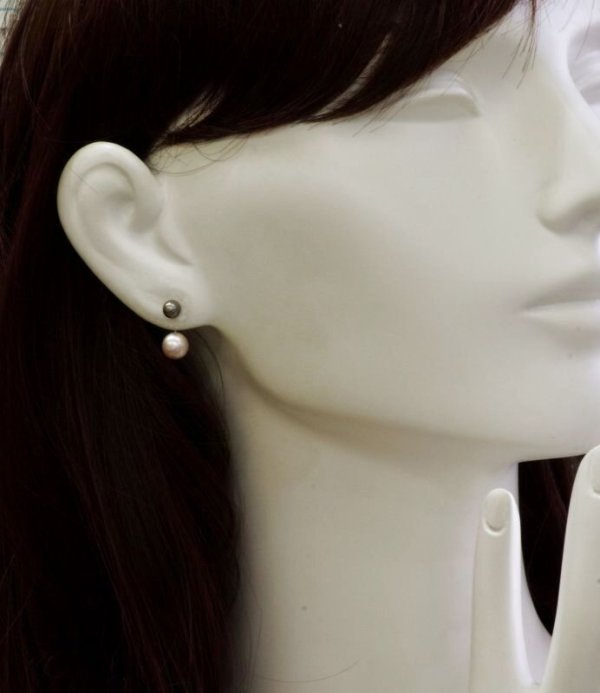 画像6: チタン&ステンレス　アコヤ・淡水パール2wayピアス