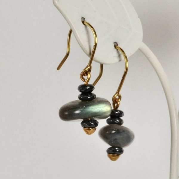 画像4: K18ラブラドライト×ヘマタイトピアス