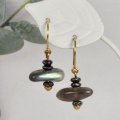 K18ラブラドライト×ヘマタイトピアス