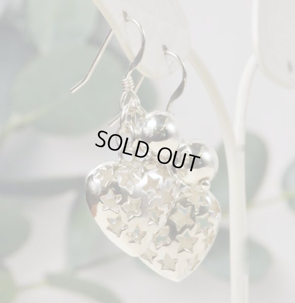 画像4: 【50%OFF】SV925星柄ハート＆シルバーボールピアス