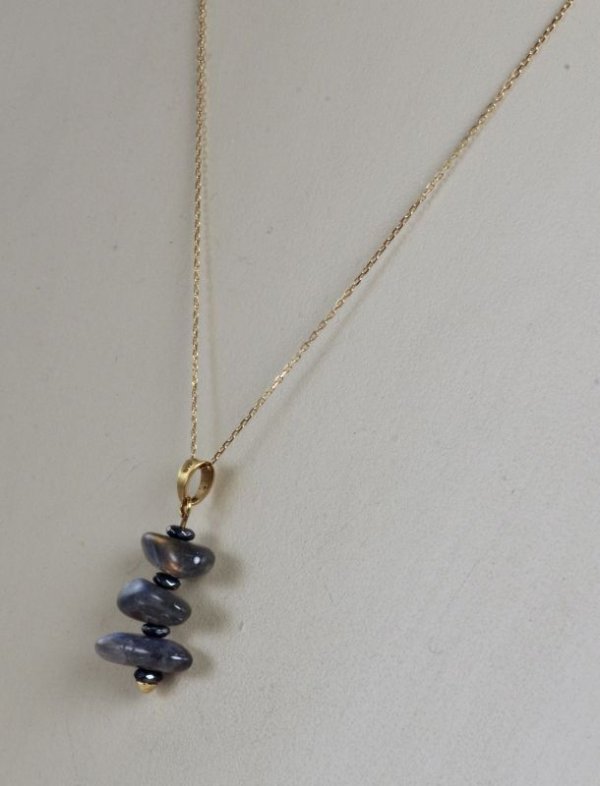 画像4: K18ラブラドライト×ヘマタイトペンダント