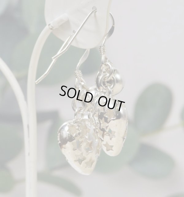 画像3: 【50%OFF】SV925星柄ハート＆シルバーボールピアス