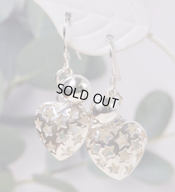 画像5: 【50%OFF】SV925星柄ハート＆シルバーボールピアス