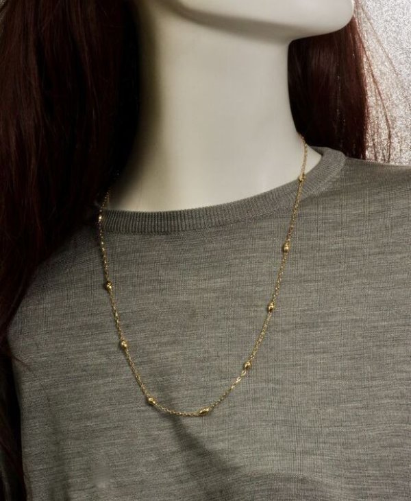 画像8: K18アーモンドパーツ入りネックレス