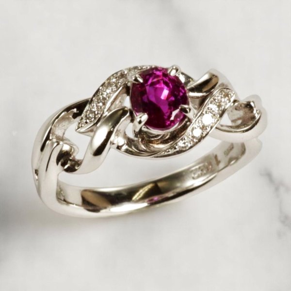 画像9: 【ソーティング付き】K18WG パープルサファイアリング