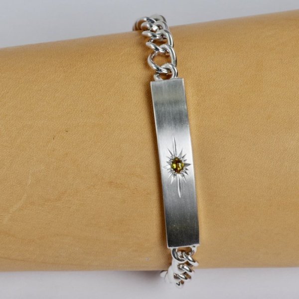 画像5: SV925 IDブレスレット (イエローサファイア)(ブルートパーズ)