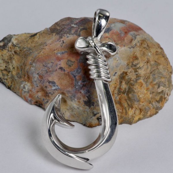 画像8: シルバーフィッシュフックペンダントトップ Lサイズ