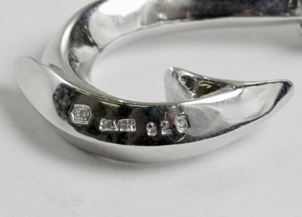 画像5: シルバーフィッシュフックペンダントトップ Lサイズ