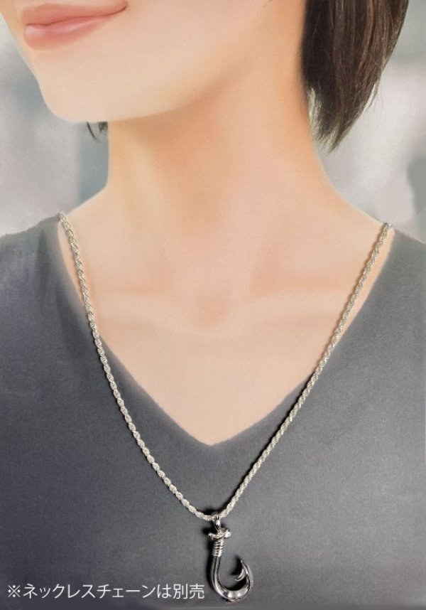 画像7: シルバーフィッシュフックペンダントトップ Lサイズ