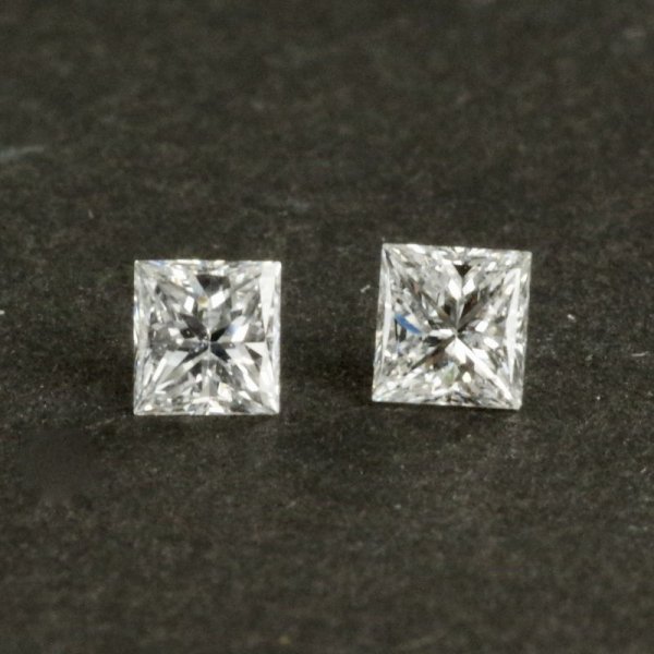 画像1: ダイヤモンド プリンセスカット 平均0.170ct ４月誕生石　