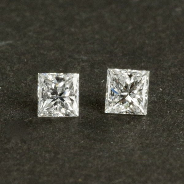 画像1: ダイヤモンド プリンセスカット 平均0.170ct ４月誕生石　