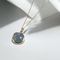 K10ブルーカルセドニーペンダントネックレス