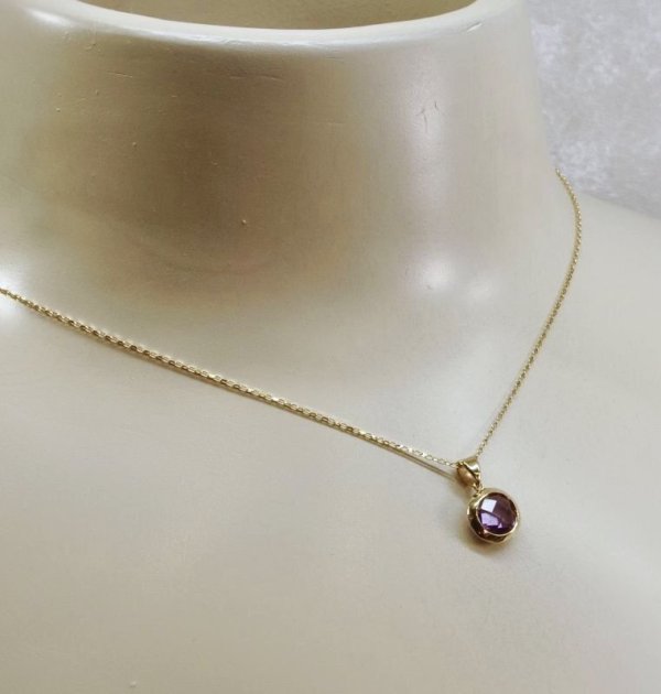 画像3: K18アメジストカットネックレス