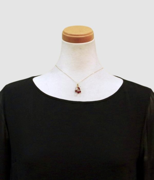 画像6: K18ガーネット×水晶ブリオレットカットネックレス
