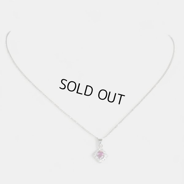 画像3: Pt900/K18WG ルビー・ダイヤ入りペンダントネックレス