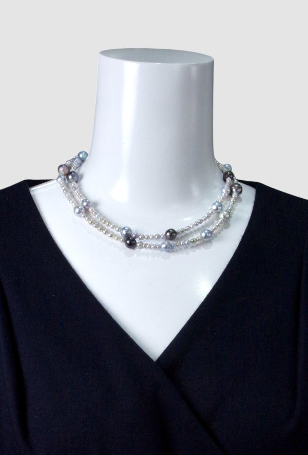 画像6: 黒蝶パール×アコヤパールネックレス