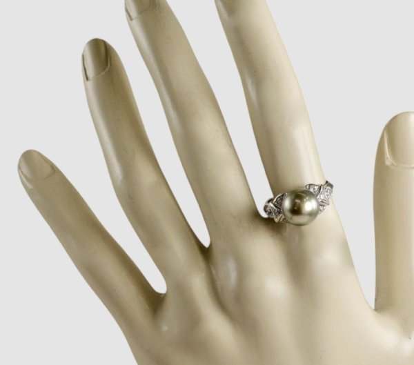 画像4: sv925黒蝶パール＆CZリング