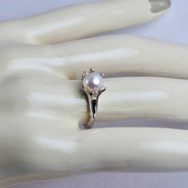 画像7: SV925 アコヤパール×百合モチーフリング